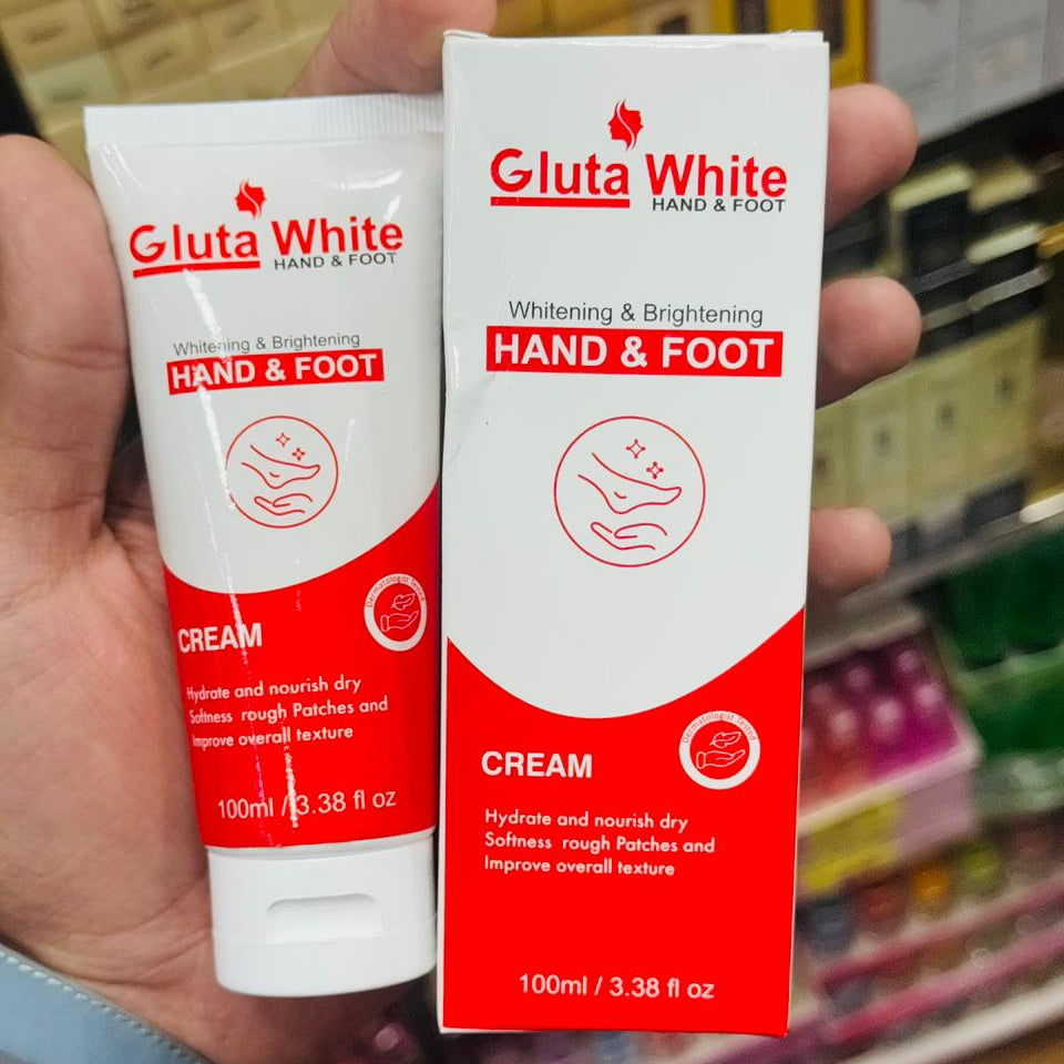 Gluta White Hand And Foot Whitening And Brightening Cream Providing Skin Lightening Glow Care - 100ML