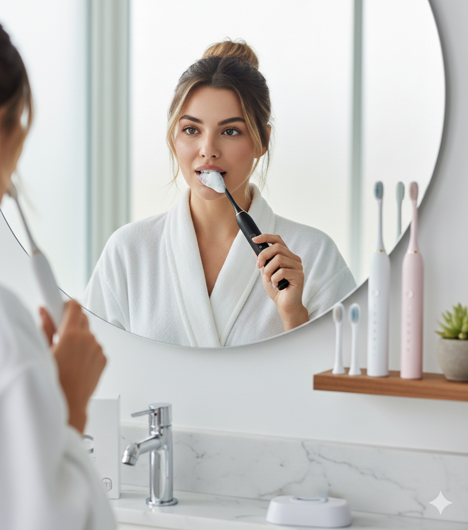 6 Modes Electric Toothbrushes for Adults Kids Smart Timer Rechargeable Whitening Toothbrush IPX7 Waterproof Tooth brush holder