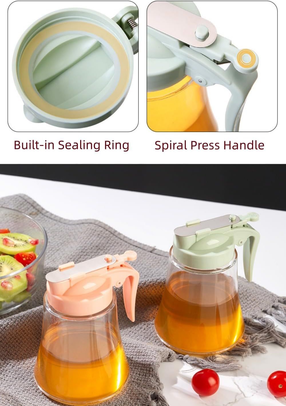 Easy Squeeze Syrup Dispenser Bottle for Efficient Serving Ideal Honey Squeeze Jar for Kitchen Honey Bottle Jug