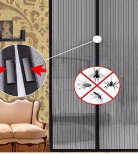 Hands-Free Retractable Magic Mesh Screen Door – Magnetic Closure, Easy Install, Keeps Bugs Out