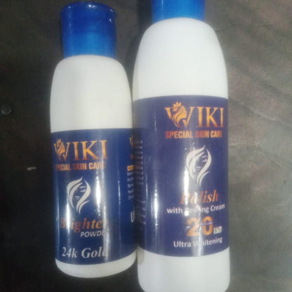 WIKI Special Skin Care Polish With Peeling Cream 200ml & 24K Gold Brighter Powder 100ml – Ultra Whitening Formula