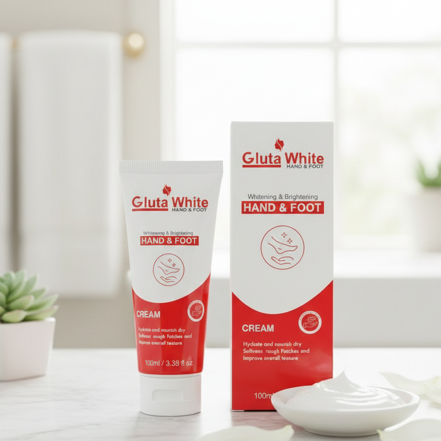 Gluta White Hand And Foot Whitening And Brightening Cream Providing Skin Lightening Glow Care - 100ML