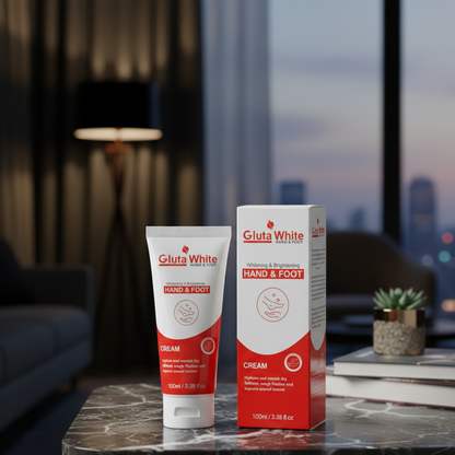 Gluta White Hand And Foot Whitening And Brightening Cream Providing Skin Lightening Glow Care - 100ML