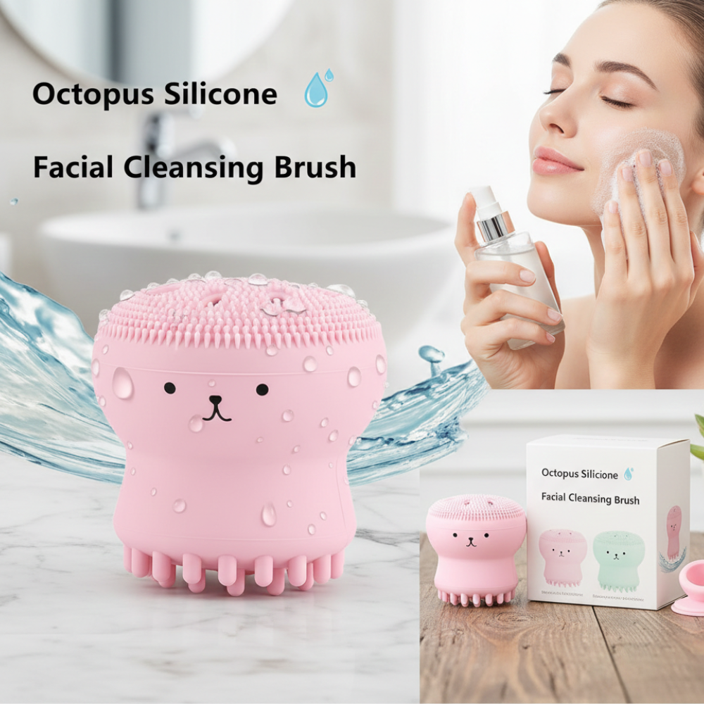 Silicone Facial Cleansing Brush Face Cleaning Makeup Cleaner Tool Deep Pore Exfoliate Black Heads Removal Best For Manicure Pedicure Beauty Massage