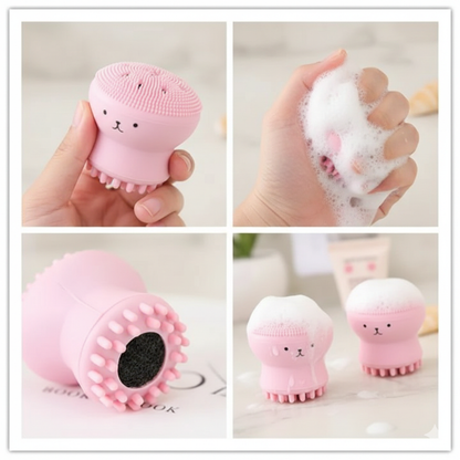 Silicone Facial Cleansing Brush Face Cleaning Makeup Cleaner Tool Deep Pore Exfoliate Black Heads Removal Best For Manicure Pedicure Beauty Massage