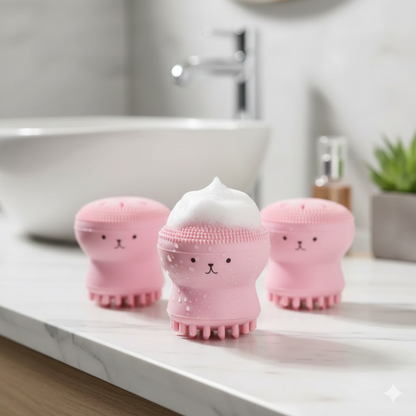 Silicone Facial Cleansing Brush Face Cleaning Makeup Cleaner Tool Deep Pore Exfoliate Black Heads Removal Best For Manicure Pedicure Beauty Massage