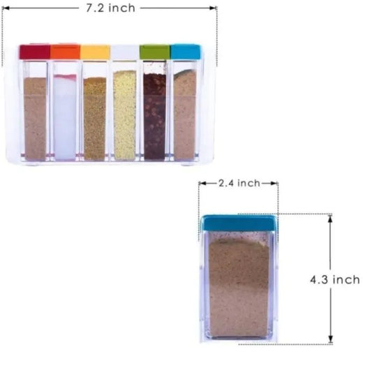6 Piece Kitchen decor Transparent Spice Jar Set with Colorful Lids for Flavorful Seasoning Storage kitchen organizer Condiment Storage Kitchen Essentials spice kit