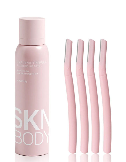 4 Razors or Face Shaving Moisturizing and Skin Care Dermaplaner Spray Glow Reveal Face Spray for Face Dermaplaning