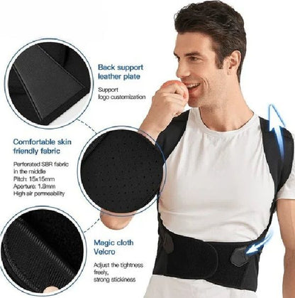 Hollow Webbing Posture Belt Automatic and intelligent adjustment Unisex Shoulder Support and Body Brace for Improved Spinal Alignment