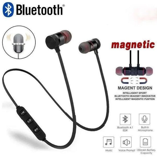 Magnetic Bluetooth Wireless Stereo In Ear Sports Handfree Earphone ORIGINAL MAGNETIC BLUETOOTH HANDSFREE WIRELESS HANDFREE