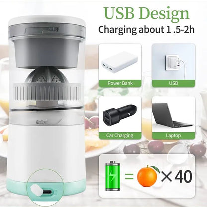 Rechargable Citrus Juicer Machines Fruit Electric Orange Juicer Squeezer USB Rechargeable Easy Press Lemon Lime Orange Grapefruit Juice Squeezer Easy to Clean fruit juicer