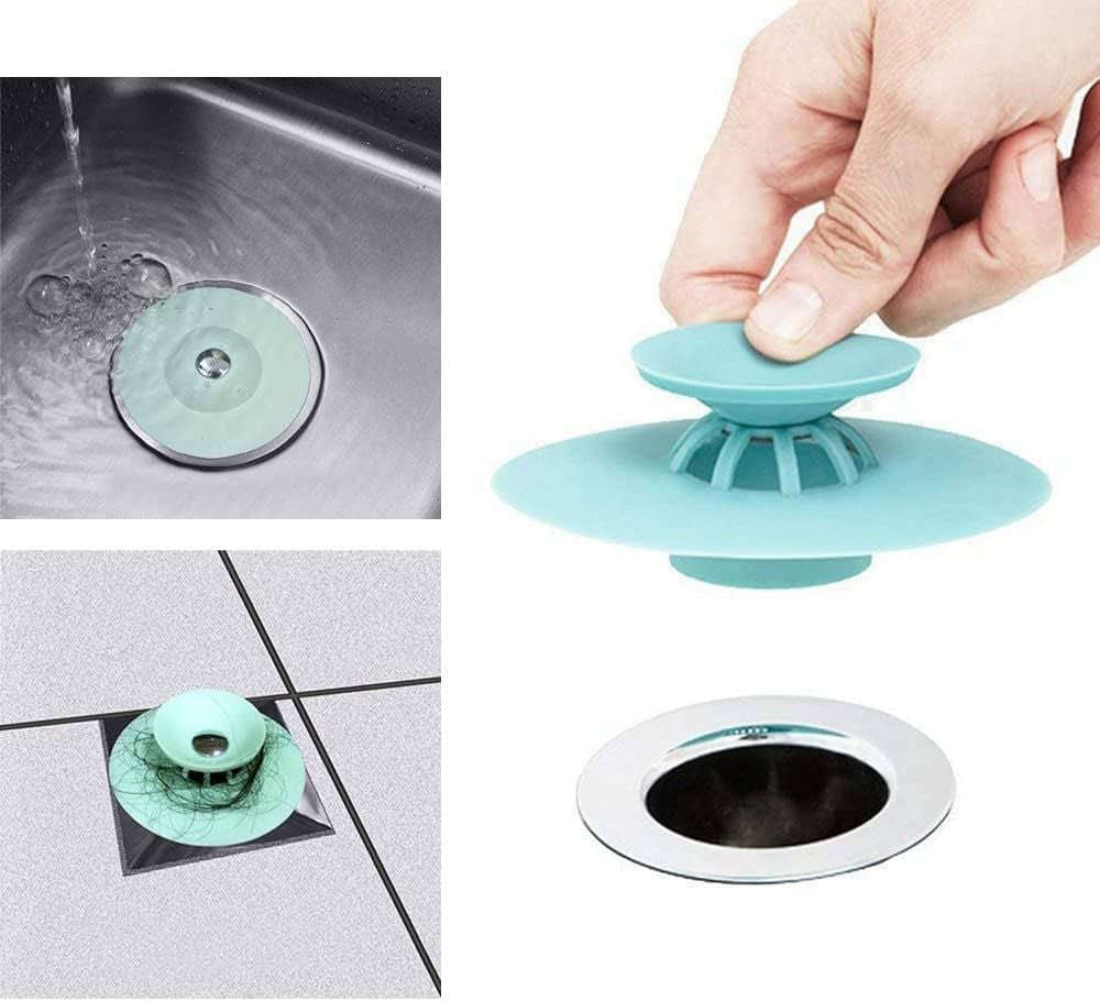 Silicone Sink Drain Stopper Hair Catchers Rubber Shower Bathtub Floor Filter Water Stopper Silicone Bathroom Kitchen