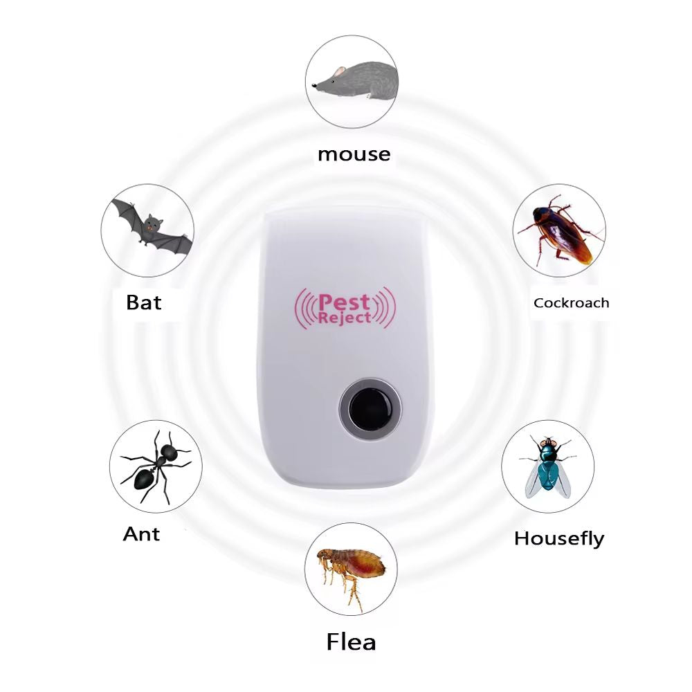 Ultrasonic pest repeller electronic plug in Rodent Mouse roach bug insect repellent indoor home kitchen etc